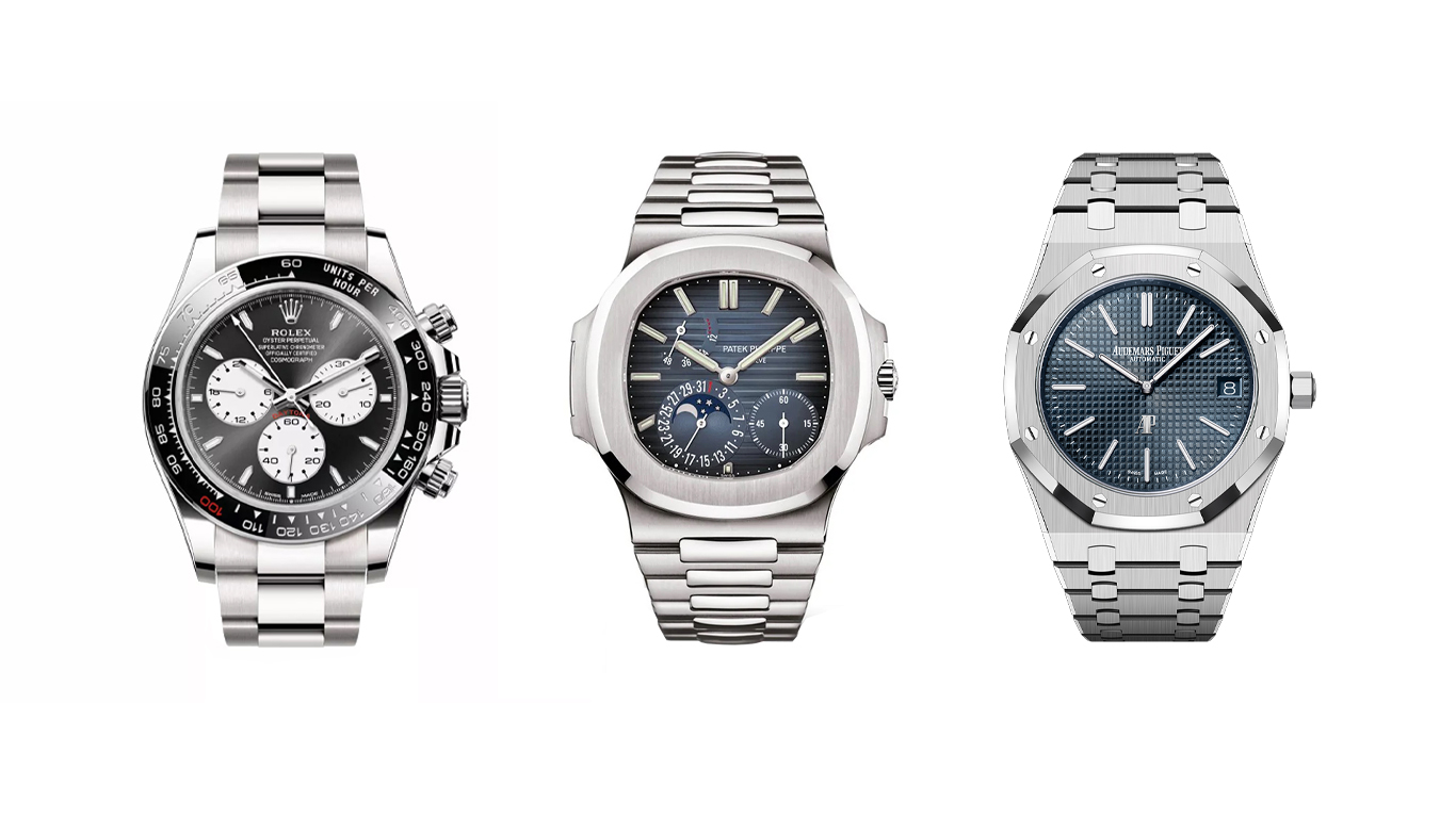 trois montres de luxe
